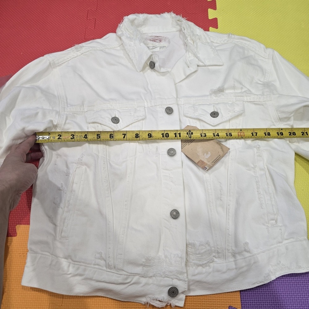 NWT‎ Denim & Supply Ralph Lauren White Distressed Trucker Jacket Womens XL... - Picture 8 of 12